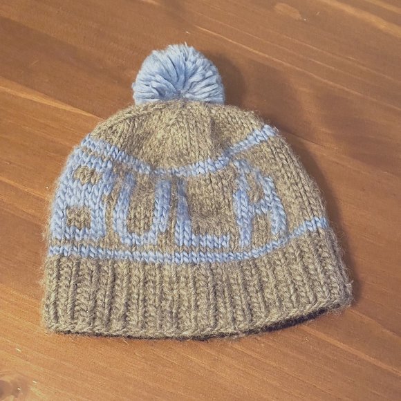 BULA Men's Women's OS Knit Pom Knitted Wool Blend Winter Ski Hat Beanie GREY - Picture 1 of 4